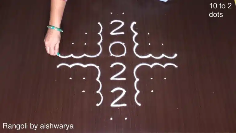10×2 dots butterfly kolam