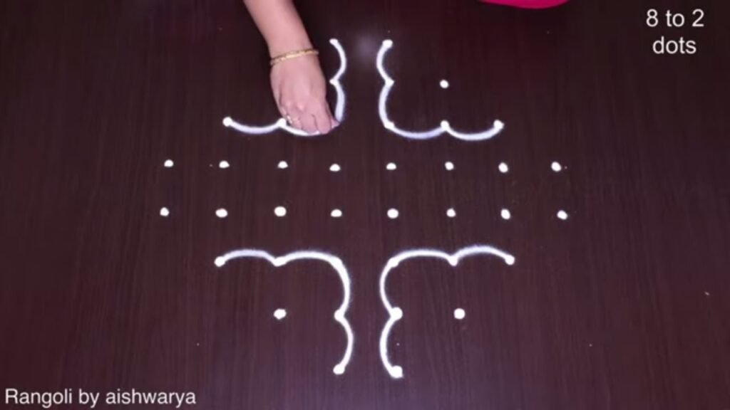8×2 dots butterfly kolam for New Year