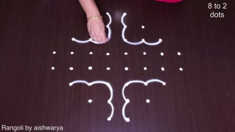 8×2 dots butterfly kolam for New Year