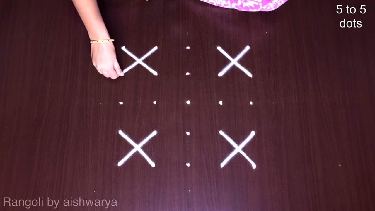 Chinna Muggulu 5 by 5 Dots