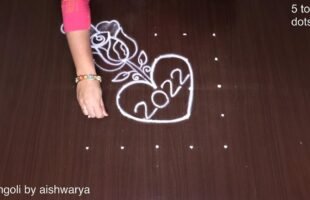 Chinna Muggulu Only 5 Into 5 Dots