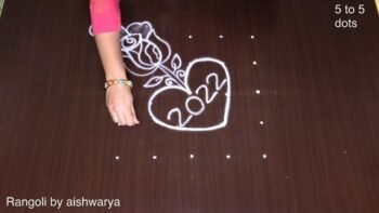 Chinna Muggulu Only 5 Into 5 Dots