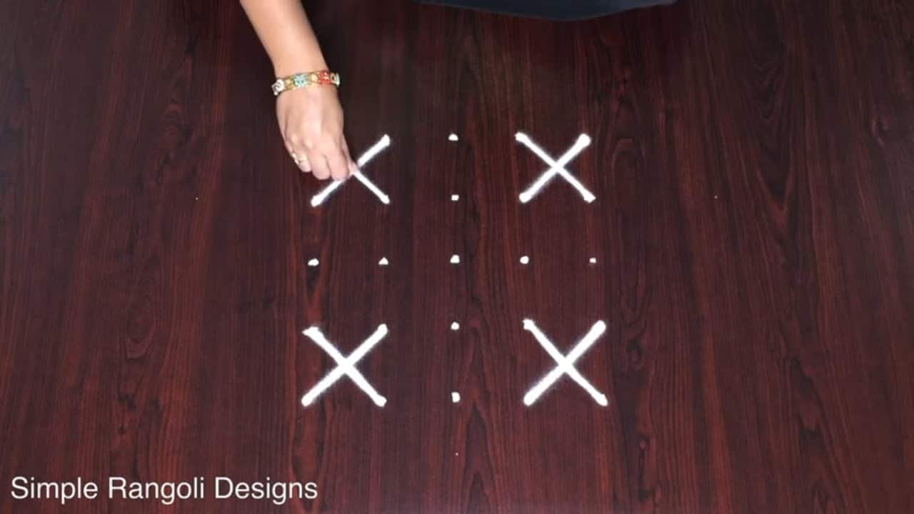 Chinna Muggulu With Dots