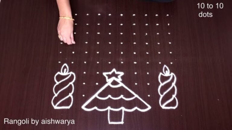 10 dots Christmas rangoli