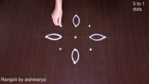5 to 1 dots Rangoli Designs