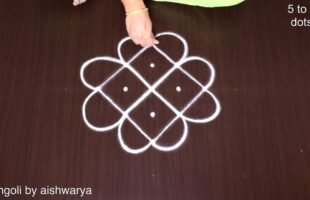 Chukki Flower Rangoli Drawing Simple