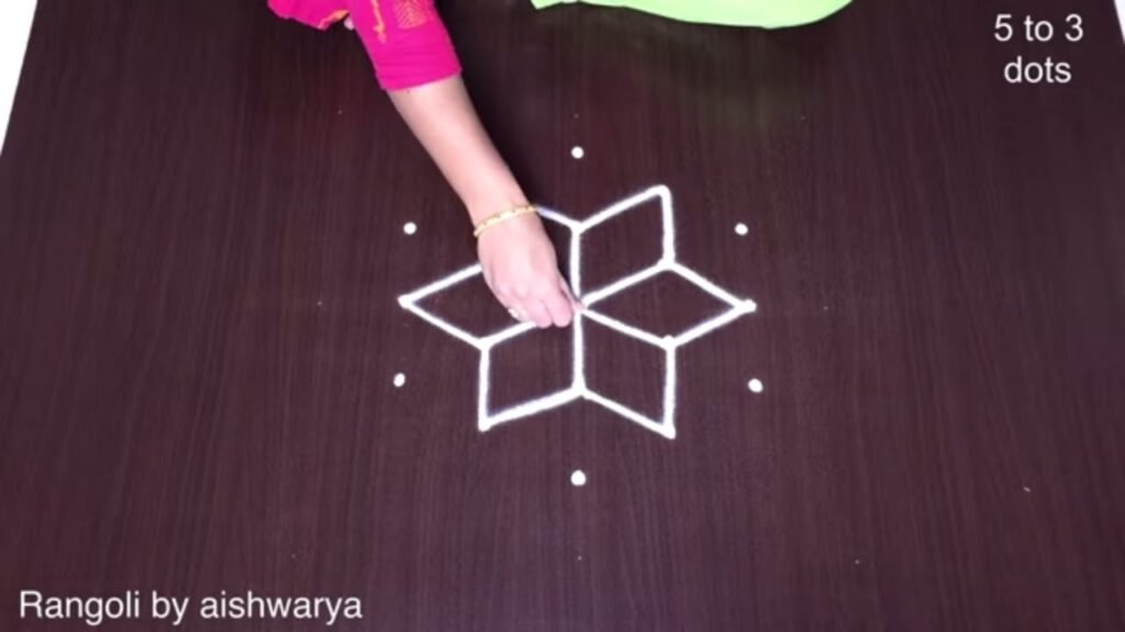 5-to-3 dot chukki rangoli