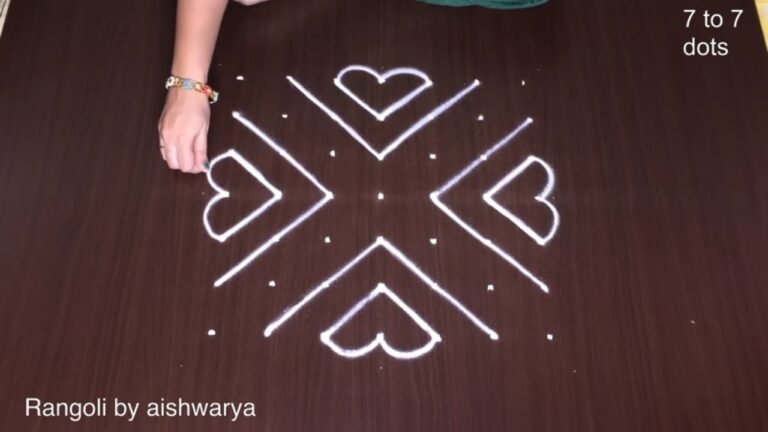 7×7 dots Dussehra rangoli