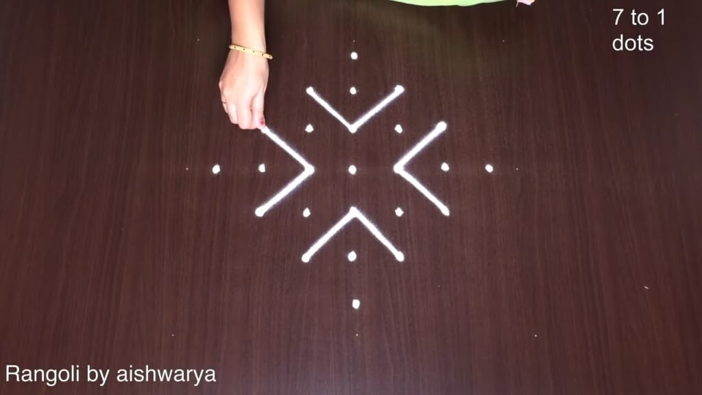 7×1 dots chukki rangoli