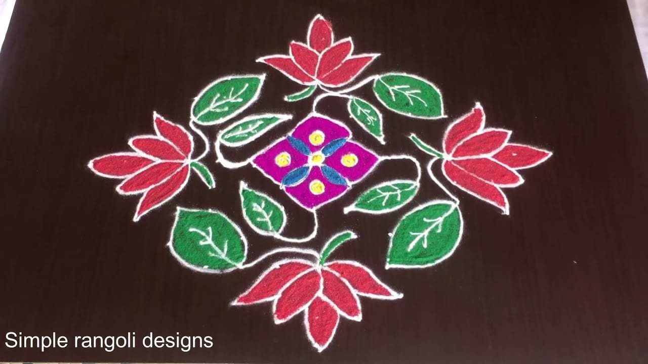 Colourful Rangoli With 15 To 1 Dots
