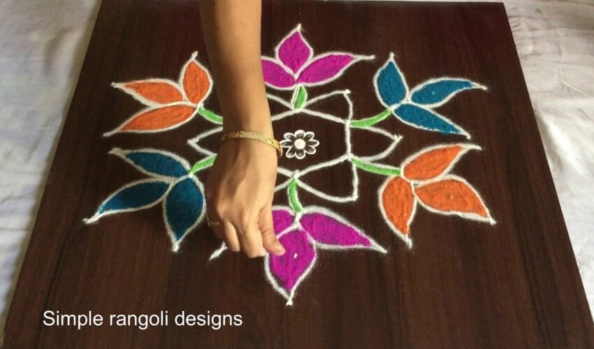 Colours Flower Rangoli Designs