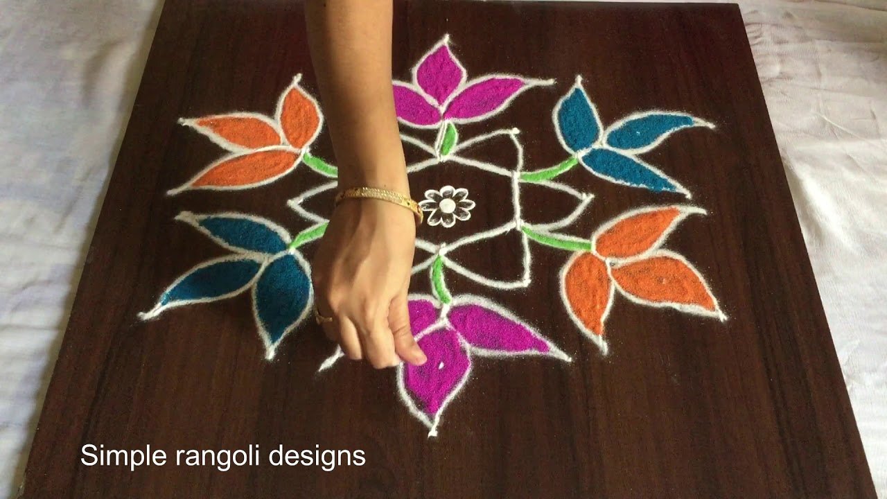 Colours Flower Rangoli Designs