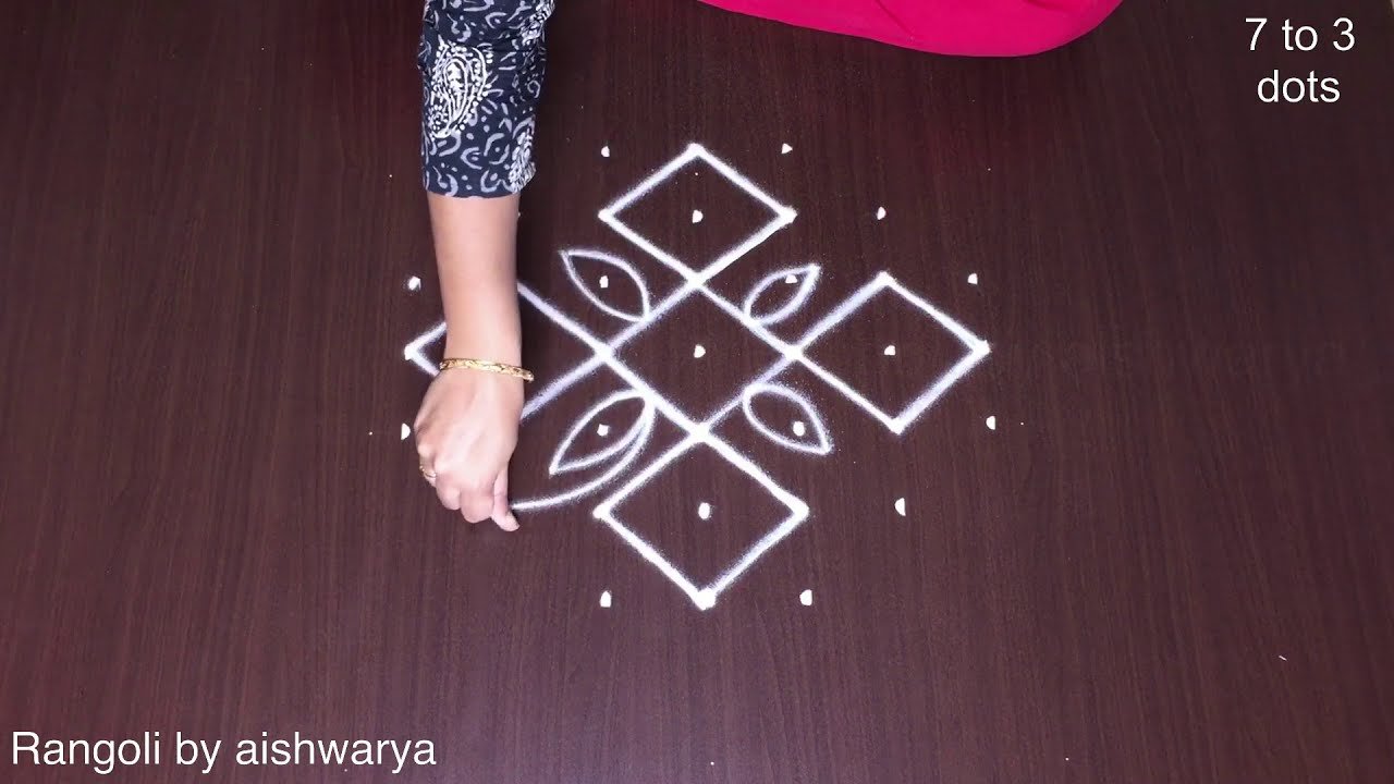 Creative 7x3x3 Dots Geometrical Kolam