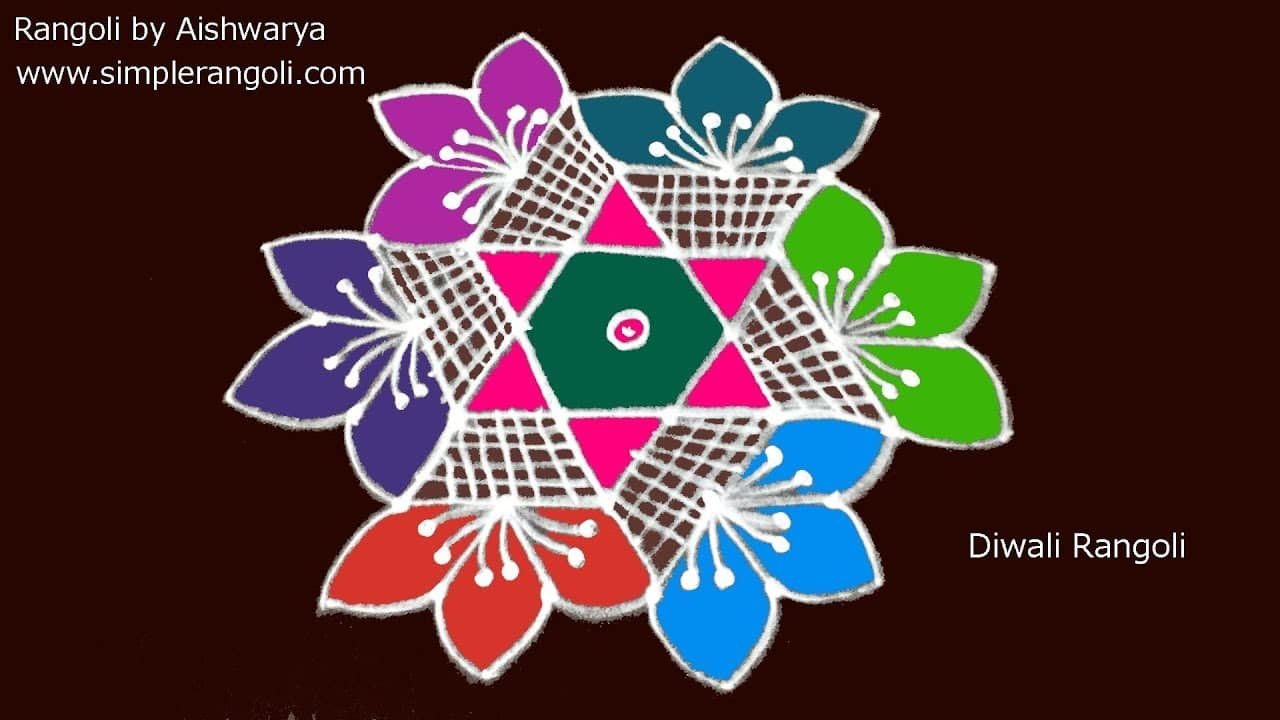 Creative Flower Diwali Rangoli