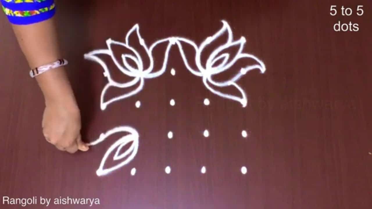Creative Padi Kolam Rangoli Designs With 5 to 5