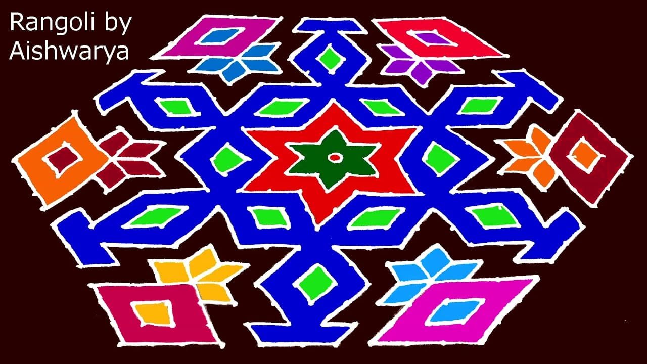 Creative Rangoli Designs 21 To 11 Dots