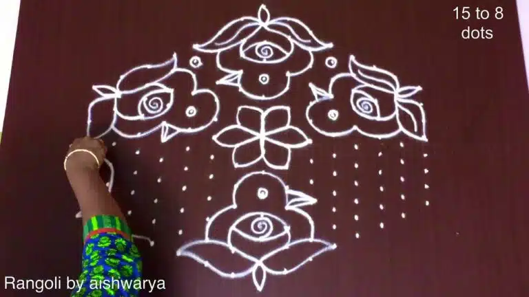 15×8 dots rangoli