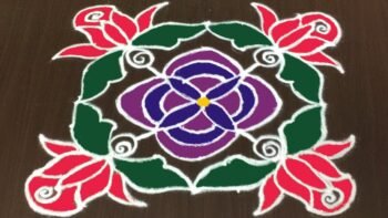 Creative Rose Flower Rangoli