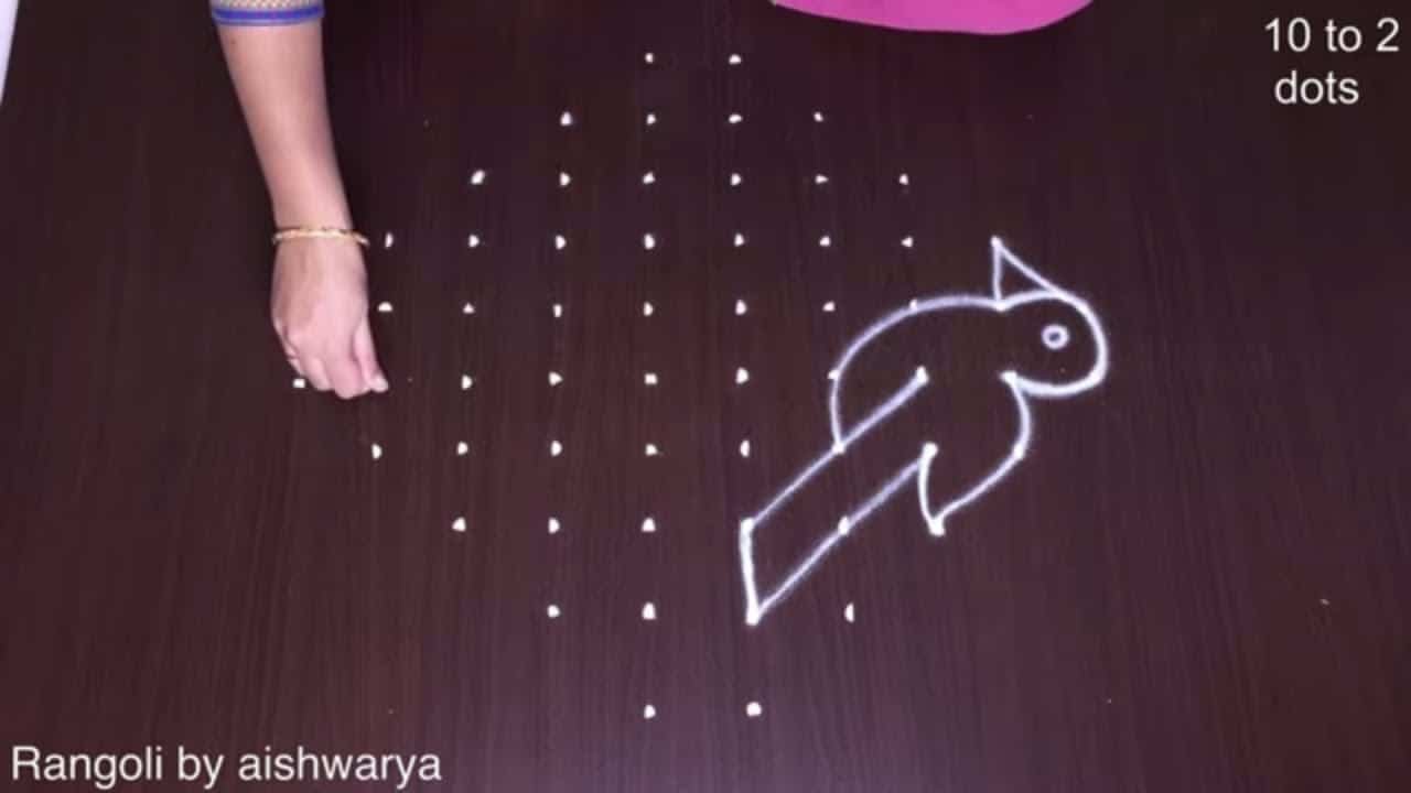 Cute and Pretty Birds Kolam Designs