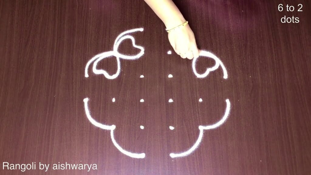 6×2×2 dots butterfly rangoli