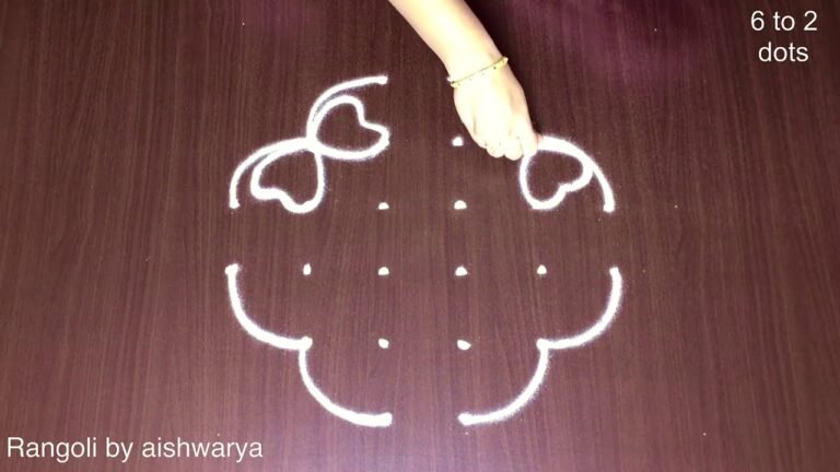 6×2×2 dots butterfly rangoli