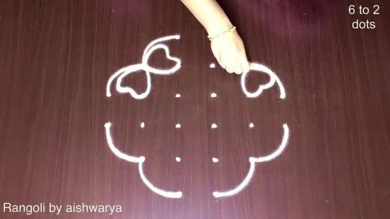 6×2×2 dots butterfly rangoli