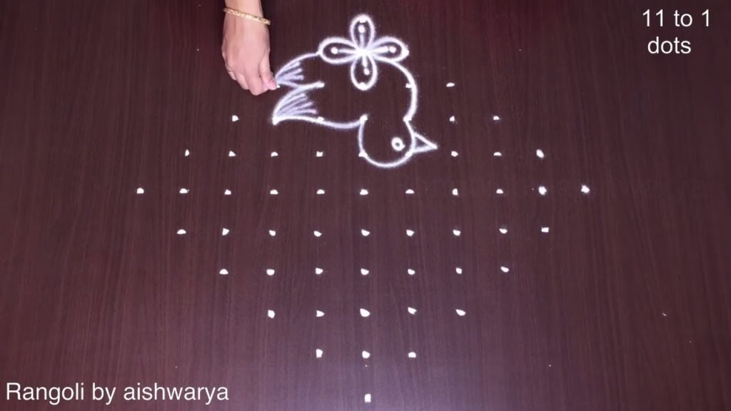 four birds rangoli