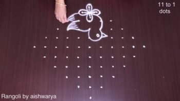 Cute Pretty Four Birds Rangoli