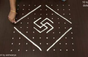 Daily Beautiful Kolam 10 Dots