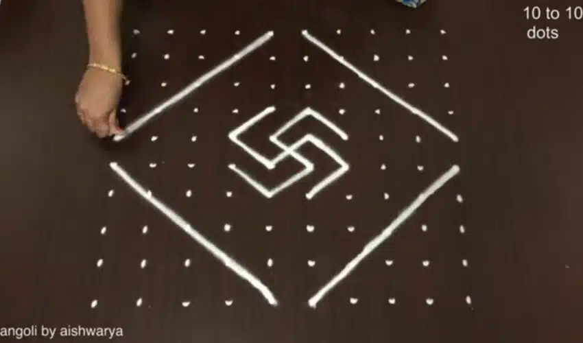 Daily Beautiful Kolam 10 Dots