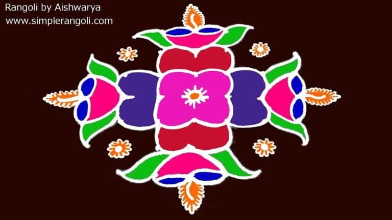 9 dots diya rangoli