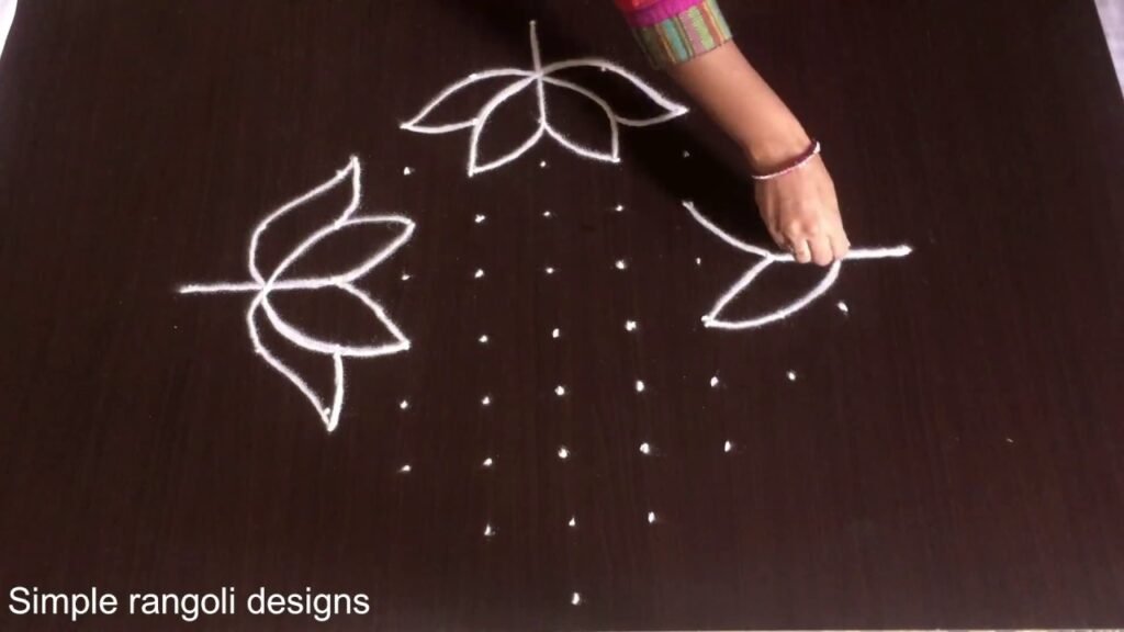 11 dots flower rangoli