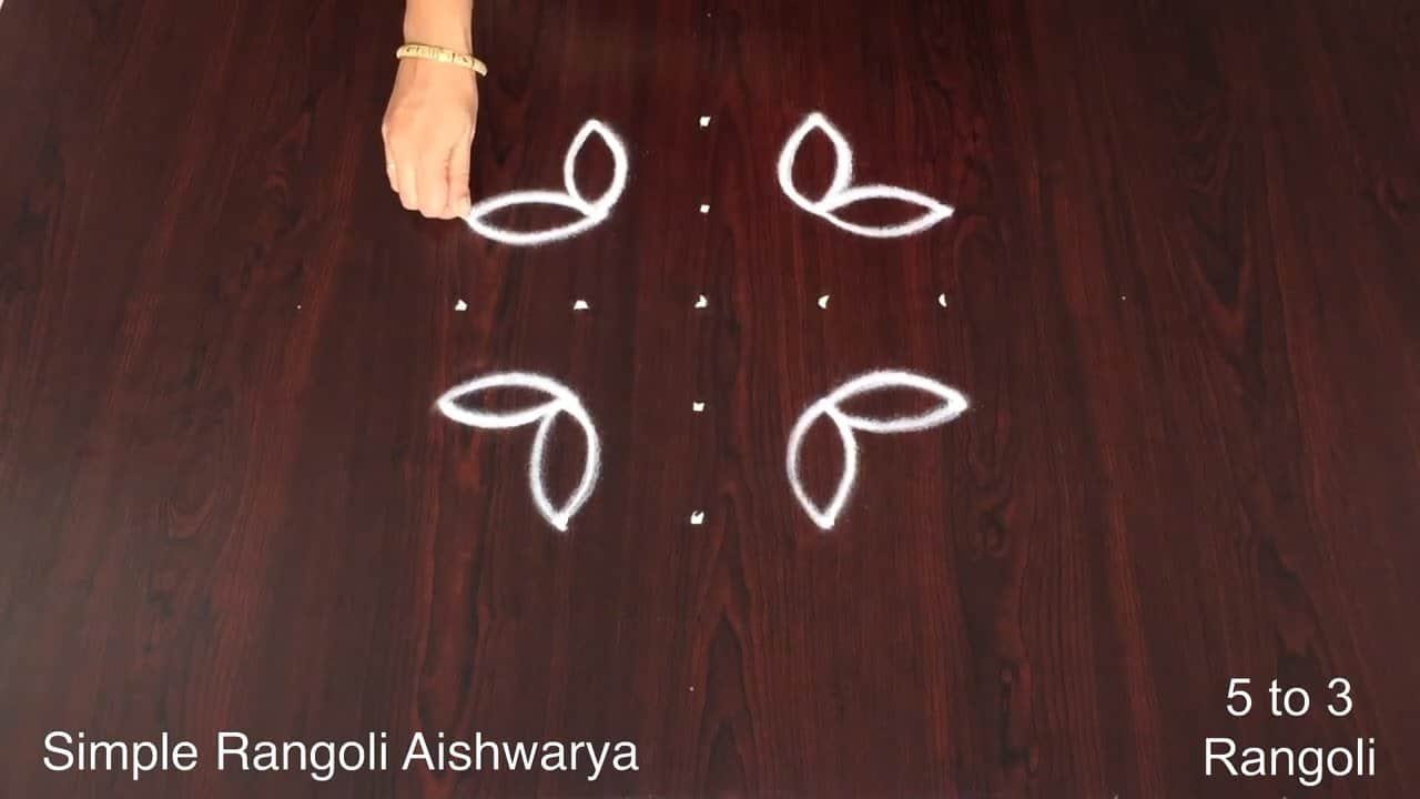 Daily Muggulu Designs With 5 Dots