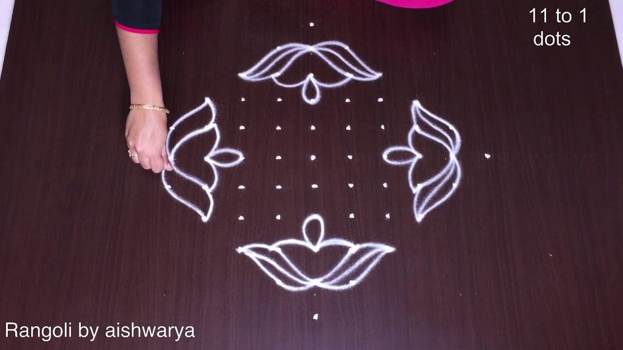 Daily Purpose Diya Kolam Designs