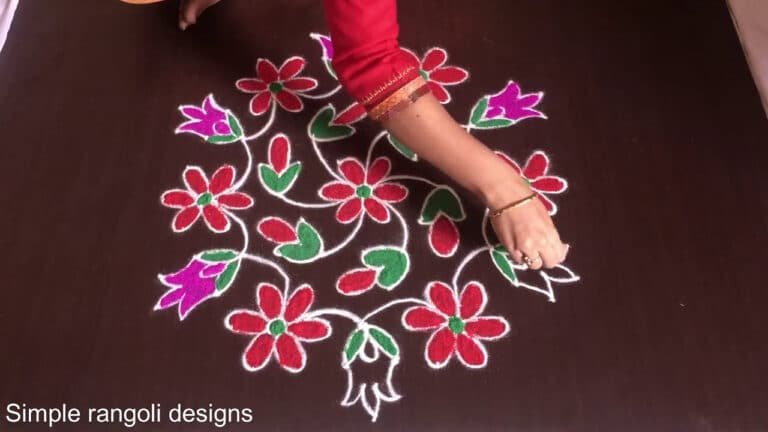Daily Rangoli Designs 11 to 6 Dots