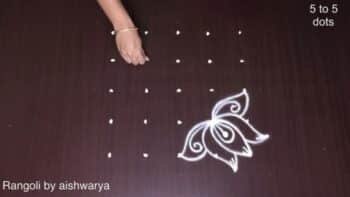 Daily Rangoli Kolam With 5×5 Dots