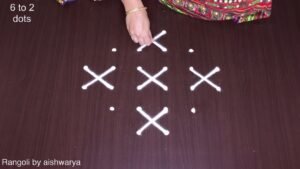 Daily Simple Small Rangoli 6x2x2dots Kolam
