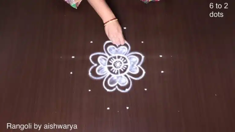 6×2×2 dots Dasara Durga kolam