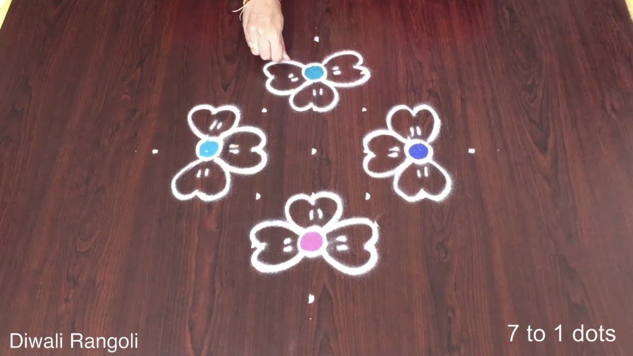 Deepam Muggulu With Dots 7 to 1