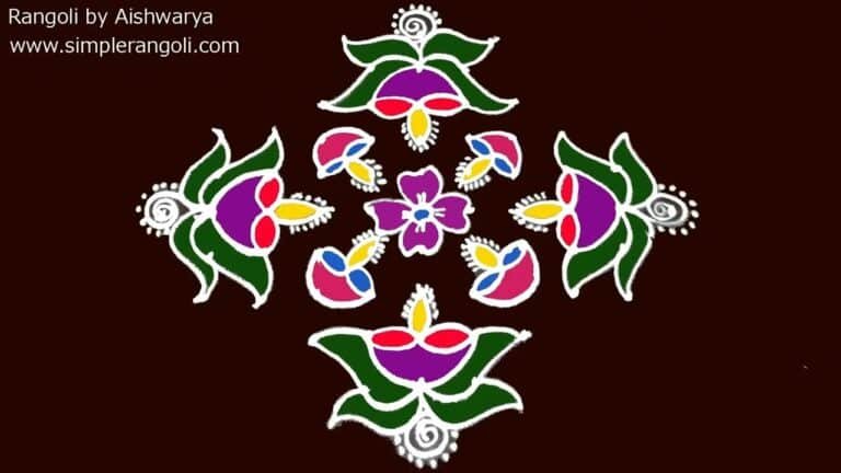 colourful Deepavali muggulu