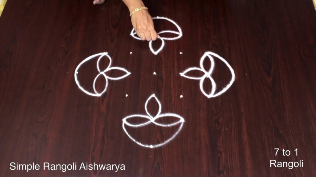 7×1 dots Deepavali kolam
