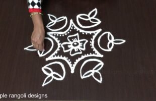 Deepavali Kolam Designs With Diyas