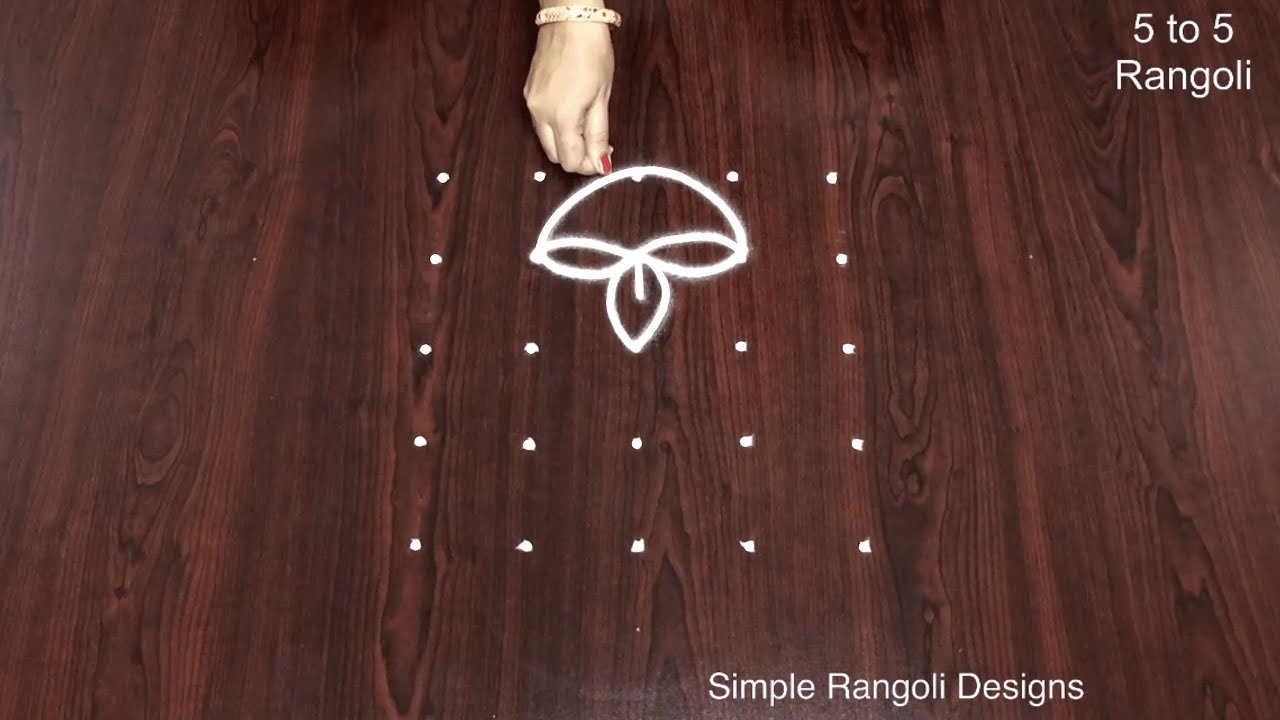Deepavali Rangoli Designs With 5 Dots