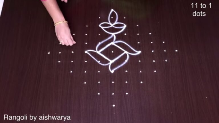11×1 dots Deepavali kolam