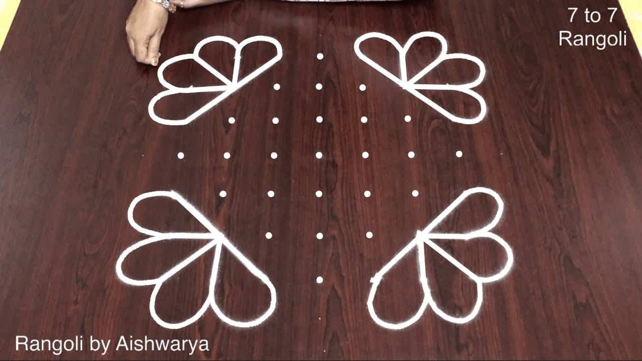 Deepawali Rangoli Muggulu at Home