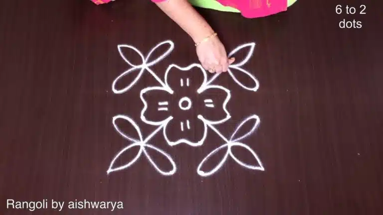 6×2×2 dots lotus kolam