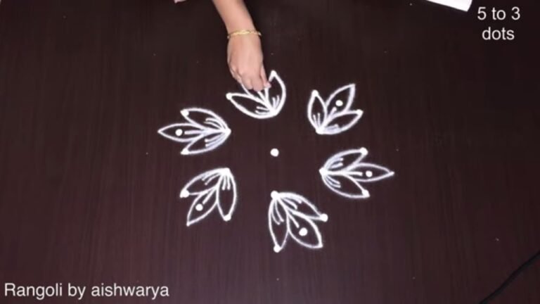 5×3 middle dots kolam