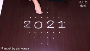 Designer Kolam With 8 Into 2