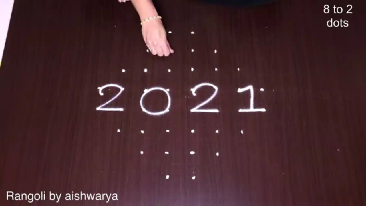 designer kolam with 8×2 dots