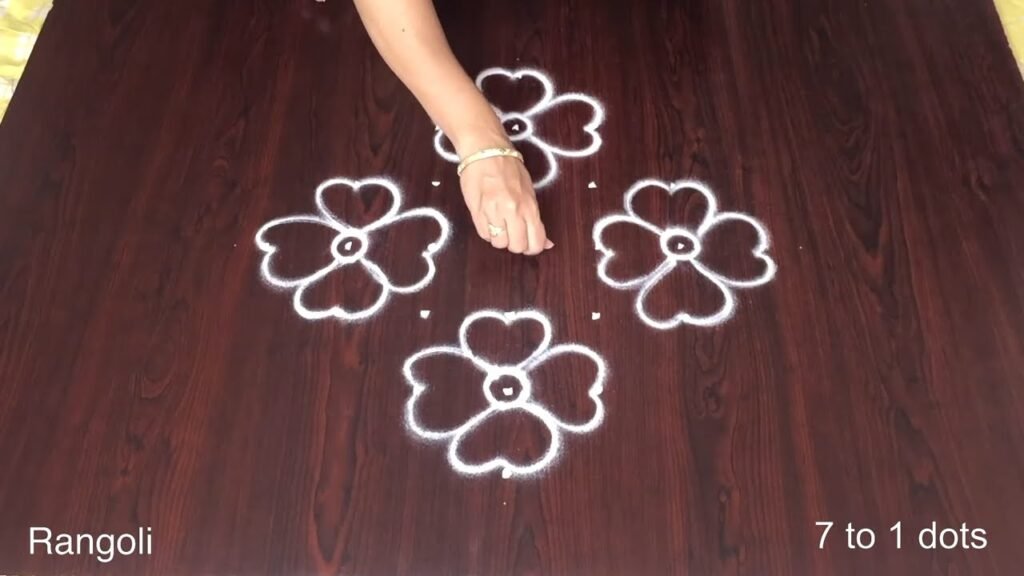 7-to-1 dot rangoli